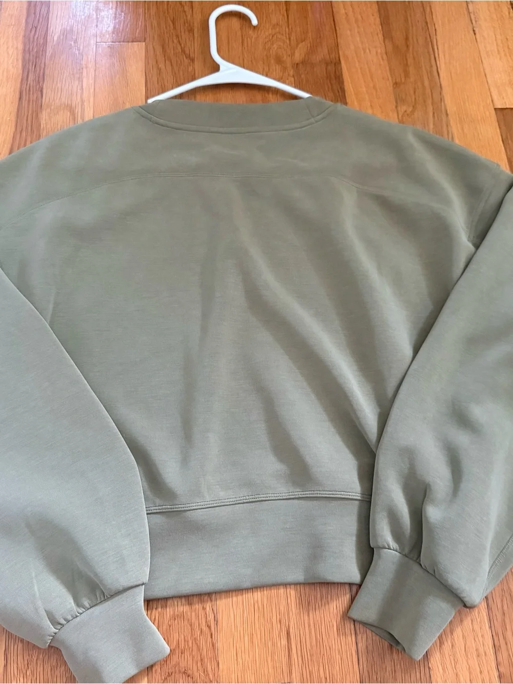 Lululemon Perfectly Oversized Cropped Olive Green Crewneck Women's Sweatshirt